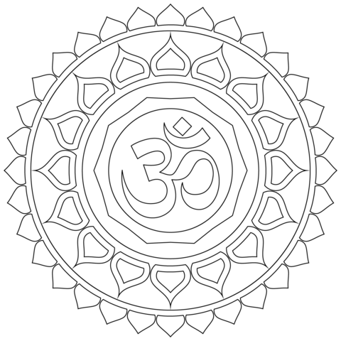 Om Mandala Coloring Page